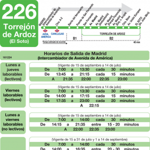 Horario de ida Línea 226 Autobuses Interurbanos