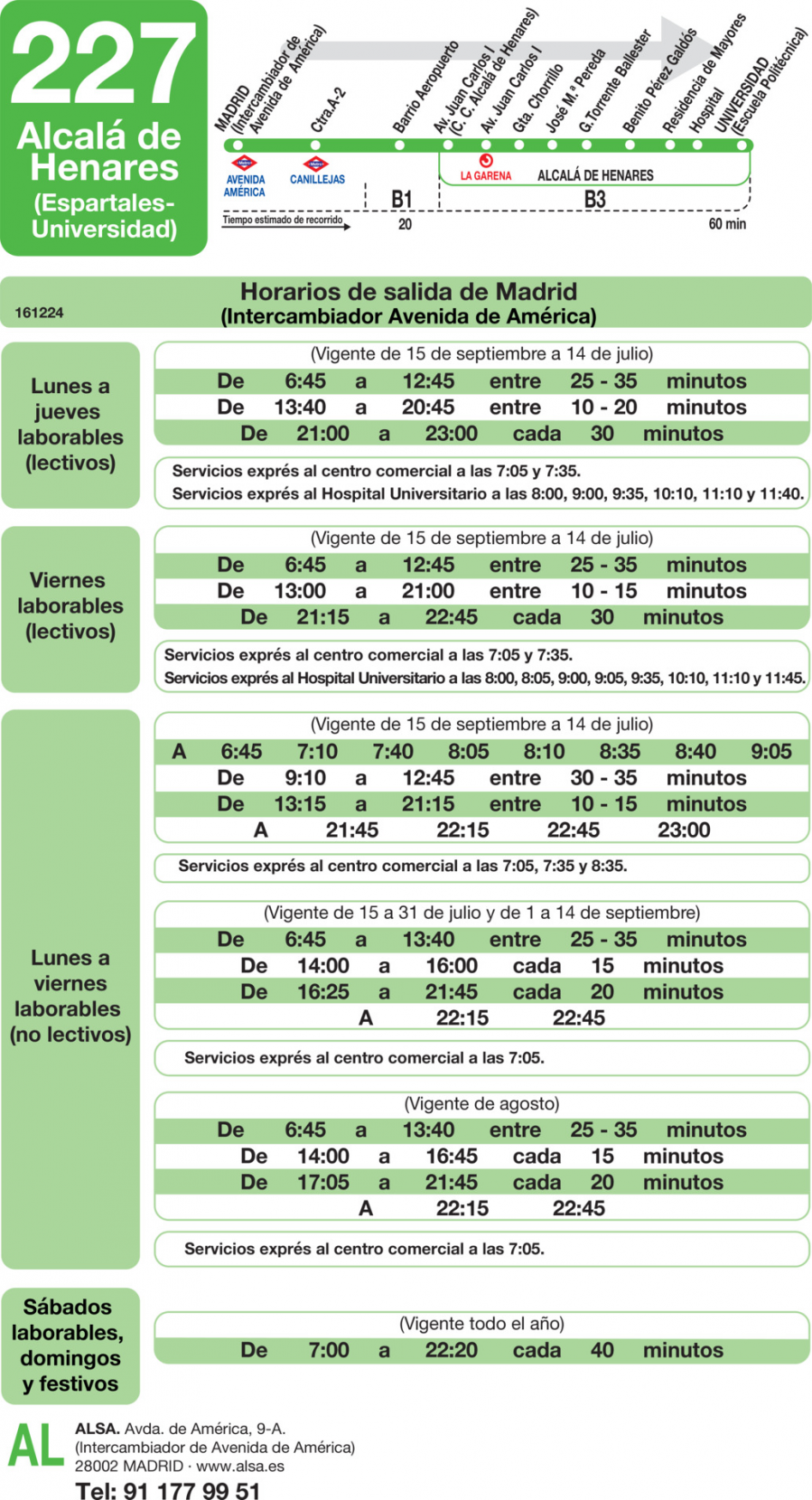 Horario de ida