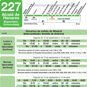 Horario de ida Línea 227 Autobuses Interurbanos