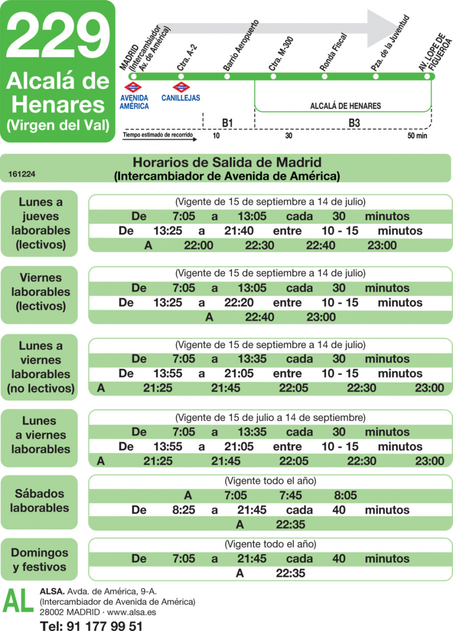 Horario de ida