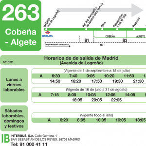Horario de ida Línea 263 Autobuses Interurbanos
