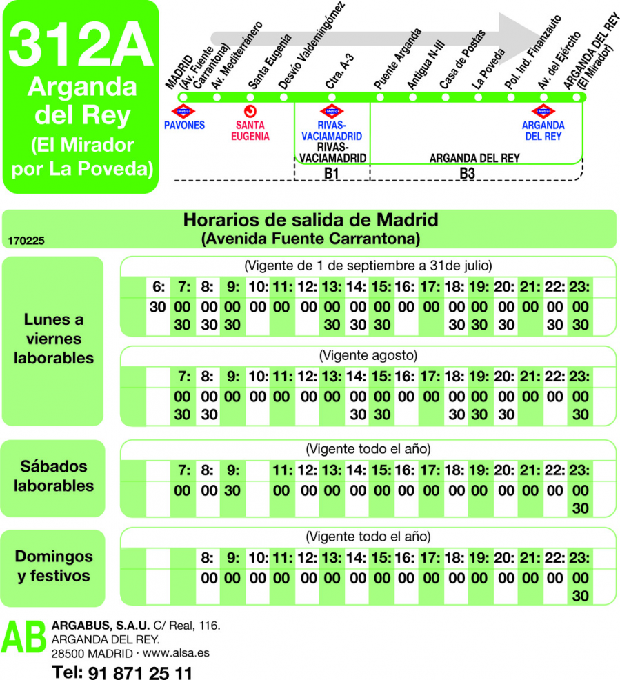 Horario de ida