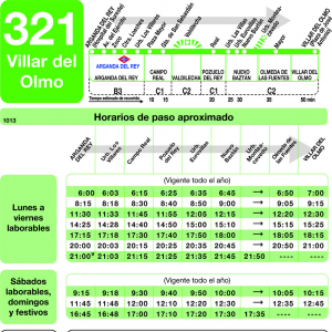 Horario de ida Línea 321 Autobuses Interurbanos