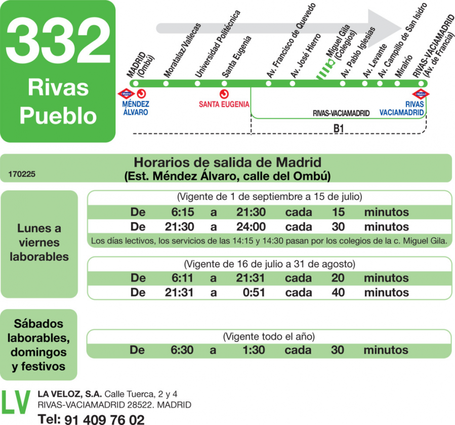 Horario de ida