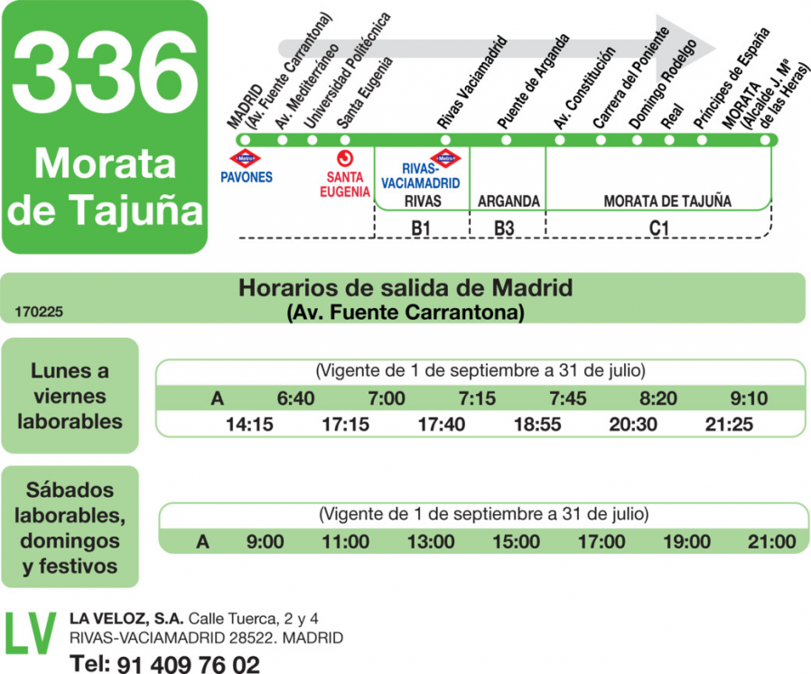 Horario de ida