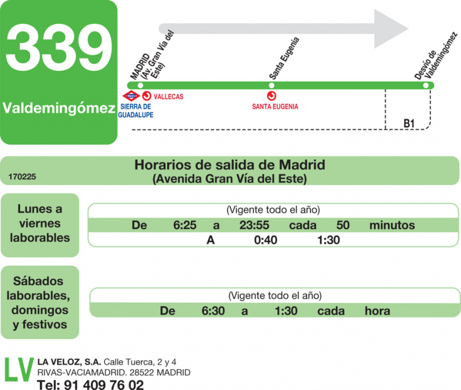 Horario de ida