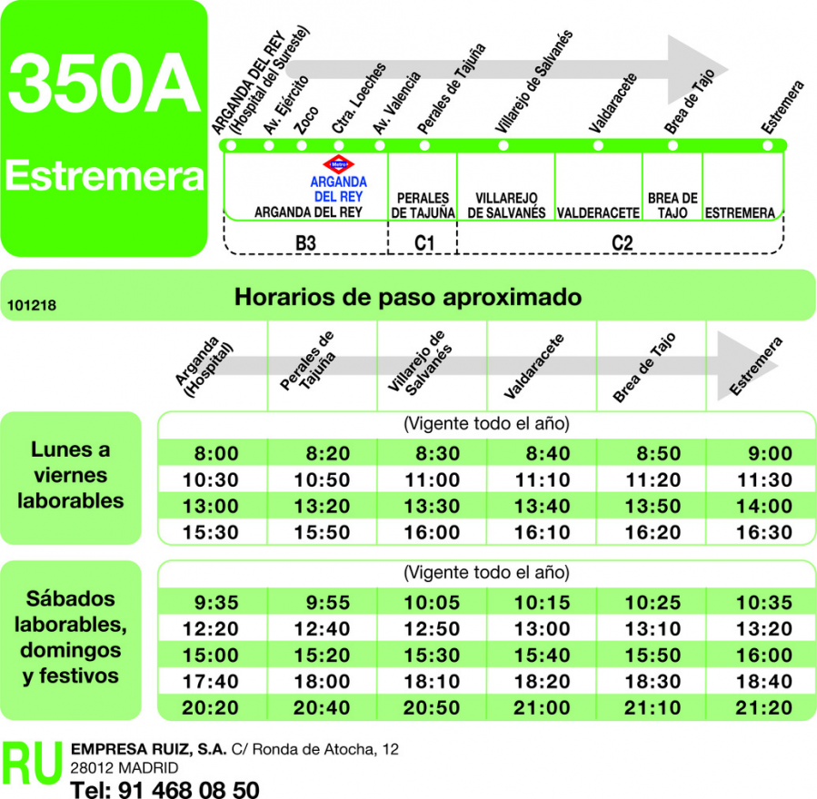 Horario de ida