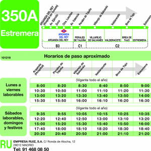 Horario de ida Línea 350-A Autobuses Interurbanos