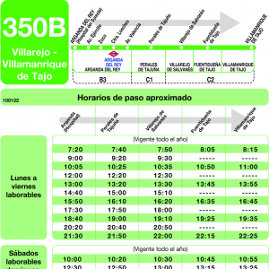 Horario de ida Línea 350-B Autobuses Interurbanos