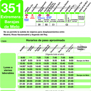 Horario de ida Línea 351 Autobuses Interurbanos