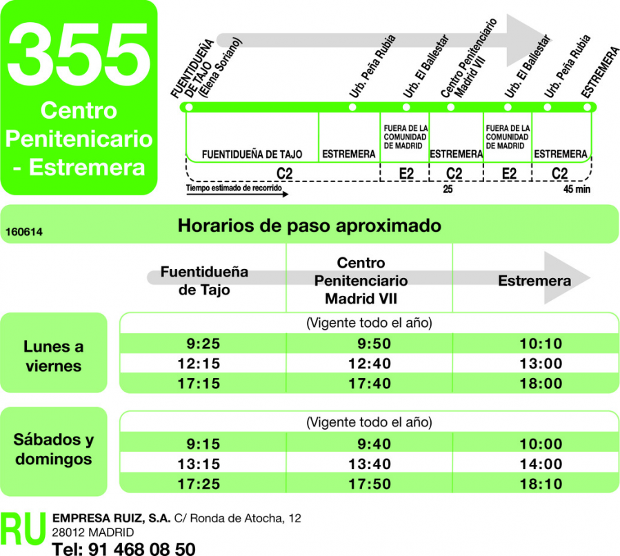 Horario de ida