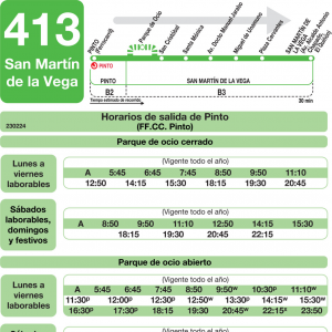 Horario de ida Línea 413 Autobuses Interurbanos