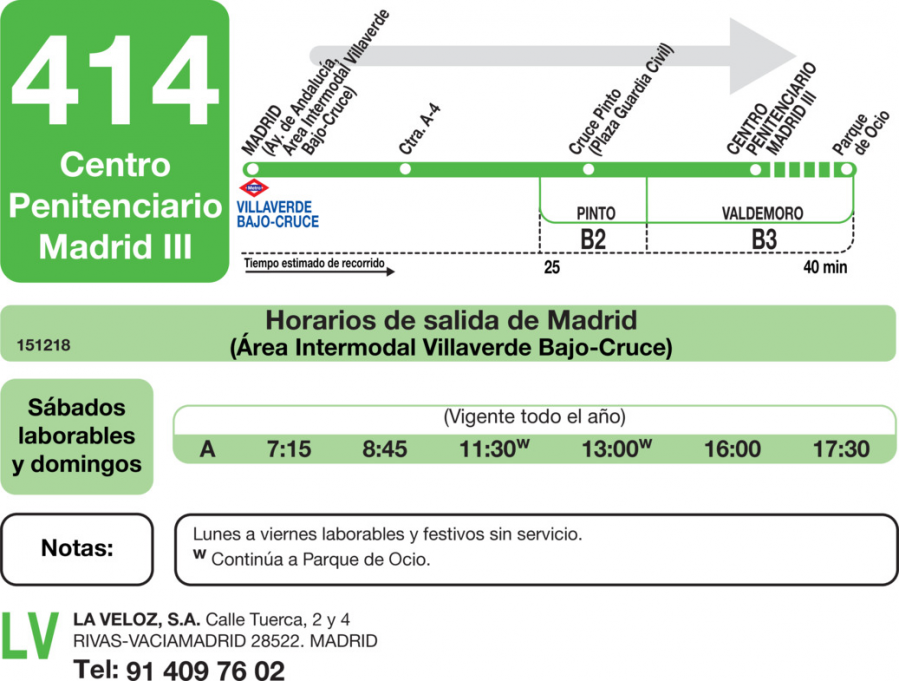 Horario de ida