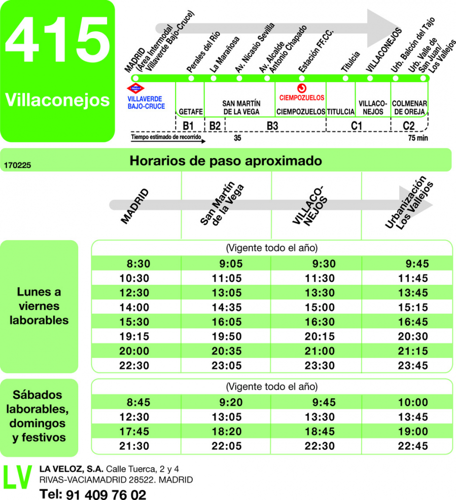 Horario de ida