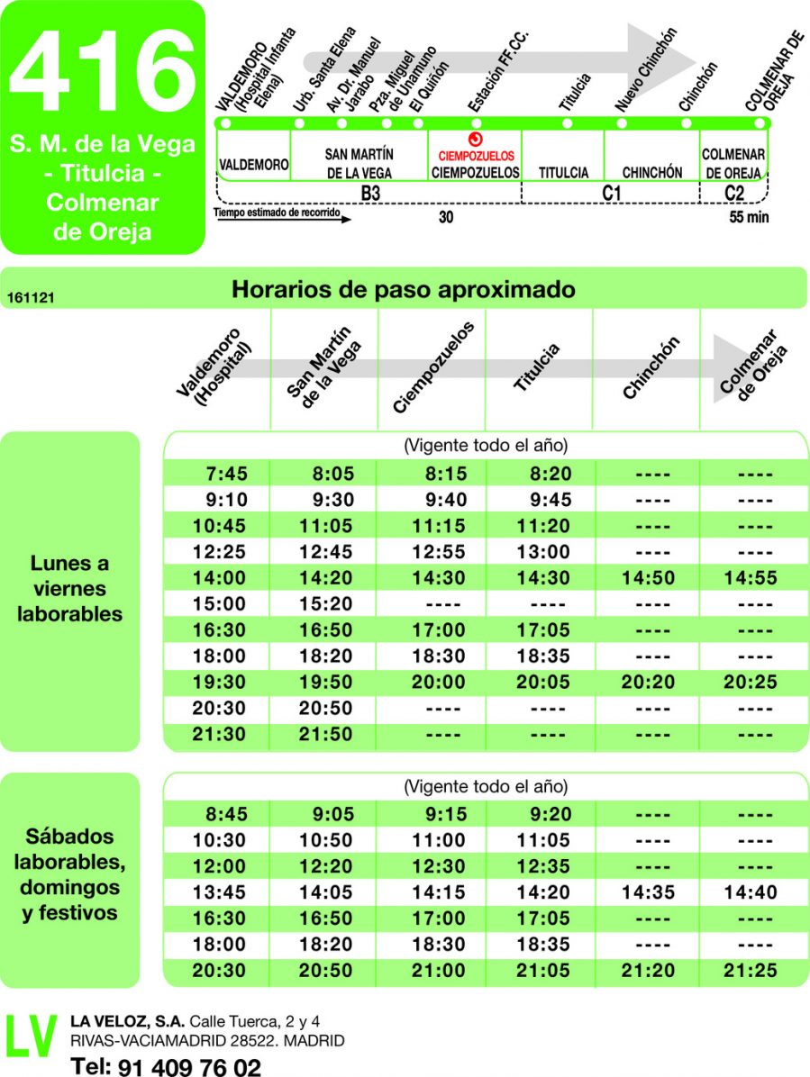 Horario de ida