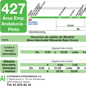 Horario de ida Línea 427 Autobuses Interurbanos