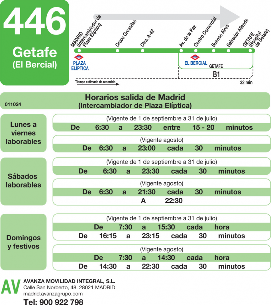 Horario de ida