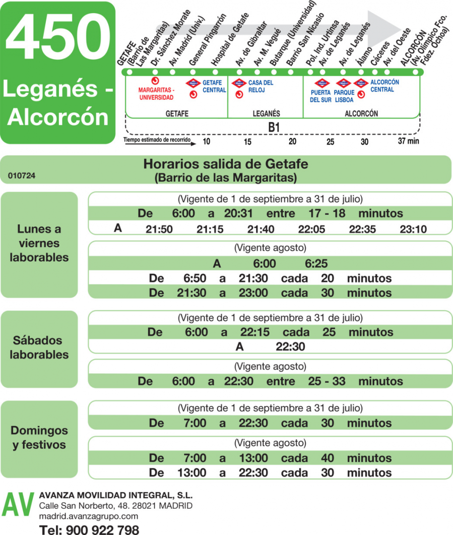 Horario de ida