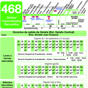 Horario de ida Línea 468 Autobuses Interurbanos