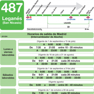 Horario de ida Línea 487 Autobuses Interurbanos