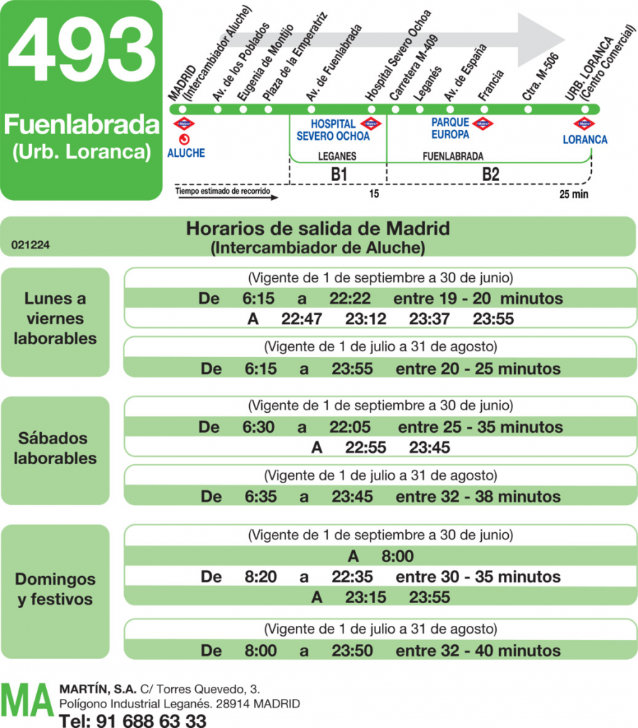 Horario de ida