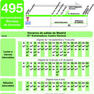 Horario de ida Línea 495 Autobuses Interurbanos