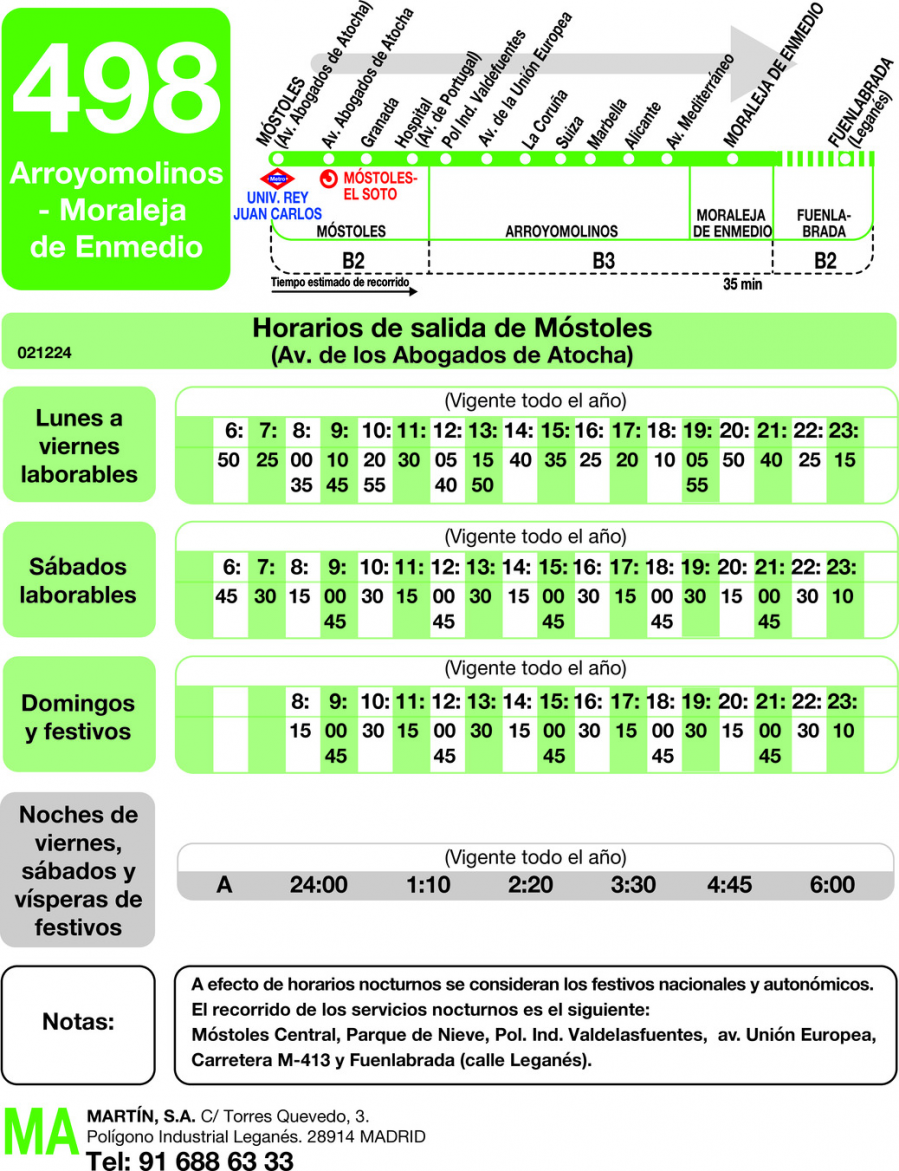 Horario de ida