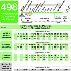 Horario de ida Línea 498 Autobuses Interurbanos