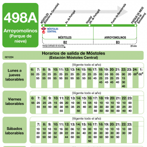Horario de ida Línea 498-A Autobuses Interurbanos