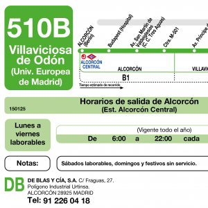Horario de ida Línea 510-B Autobuses Interurbanos