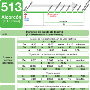 Horario de ida Línea 513 Autobuses Interurbanos