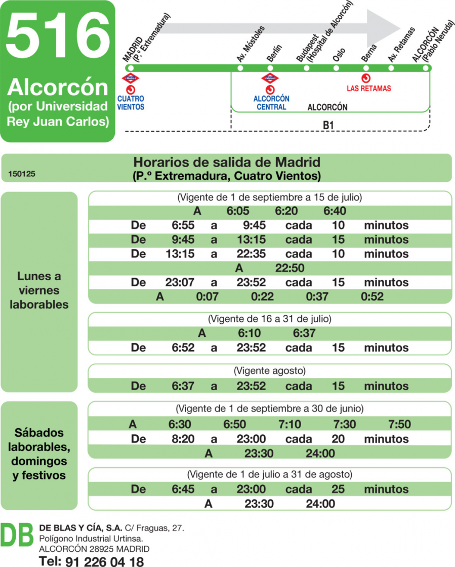 Horario de ida