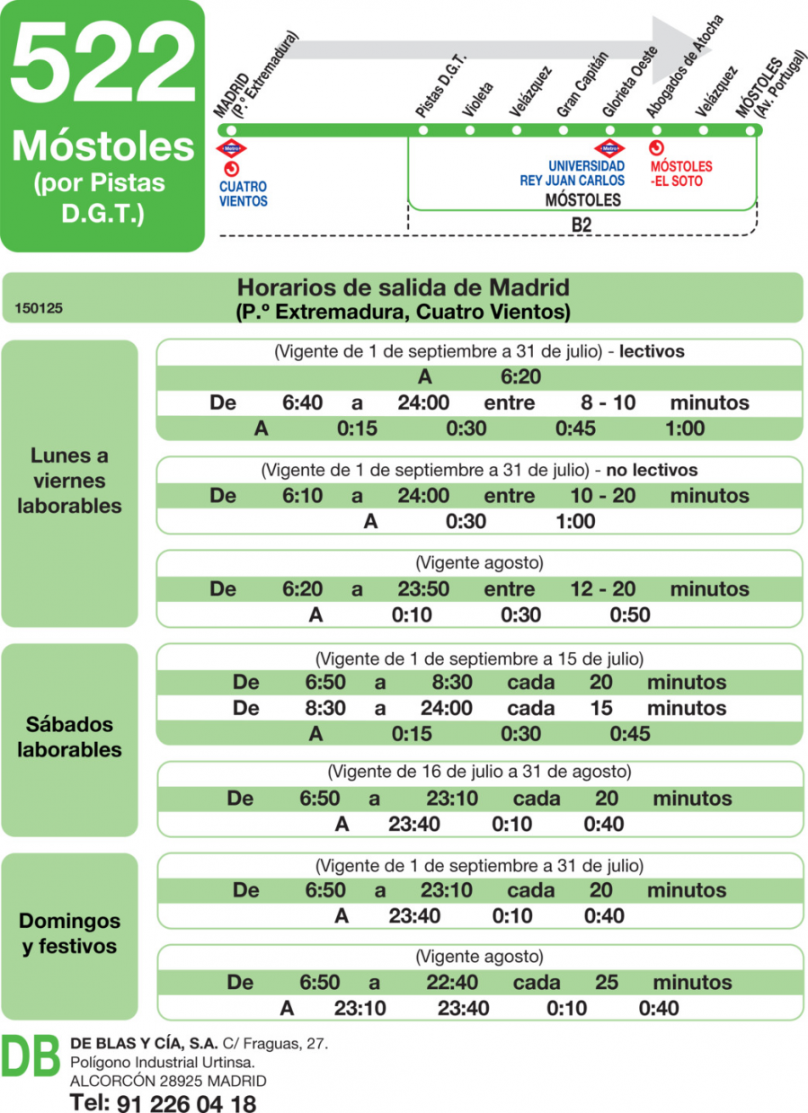 Horario de ida