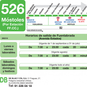Horario de ida Línea 526 Autobuses Interurbanos