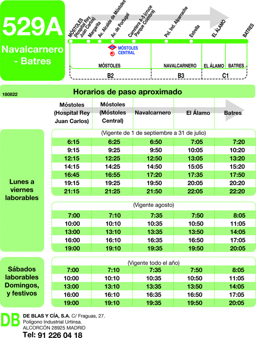 Horario de ida