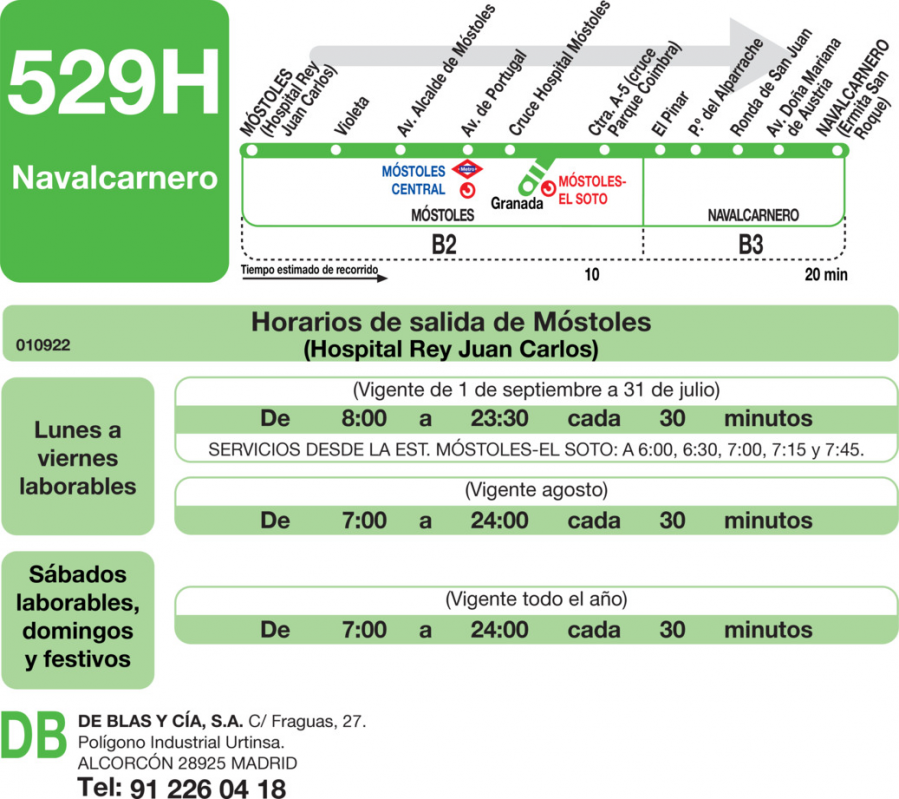 Horario de ida