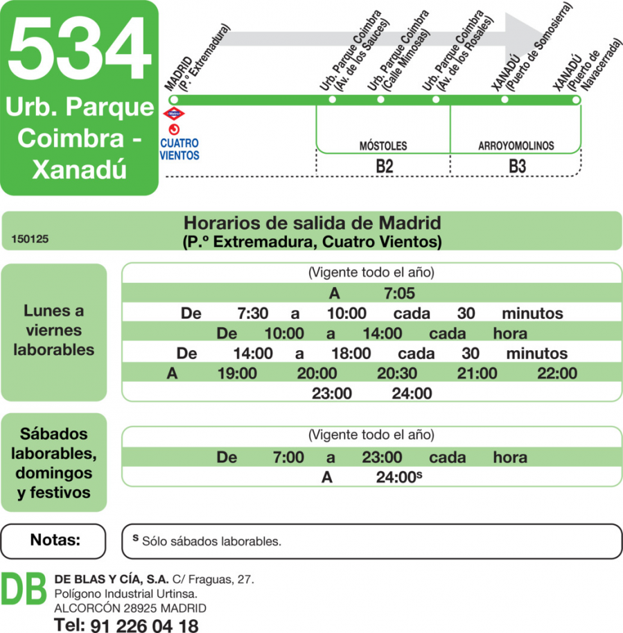 Horario de ida