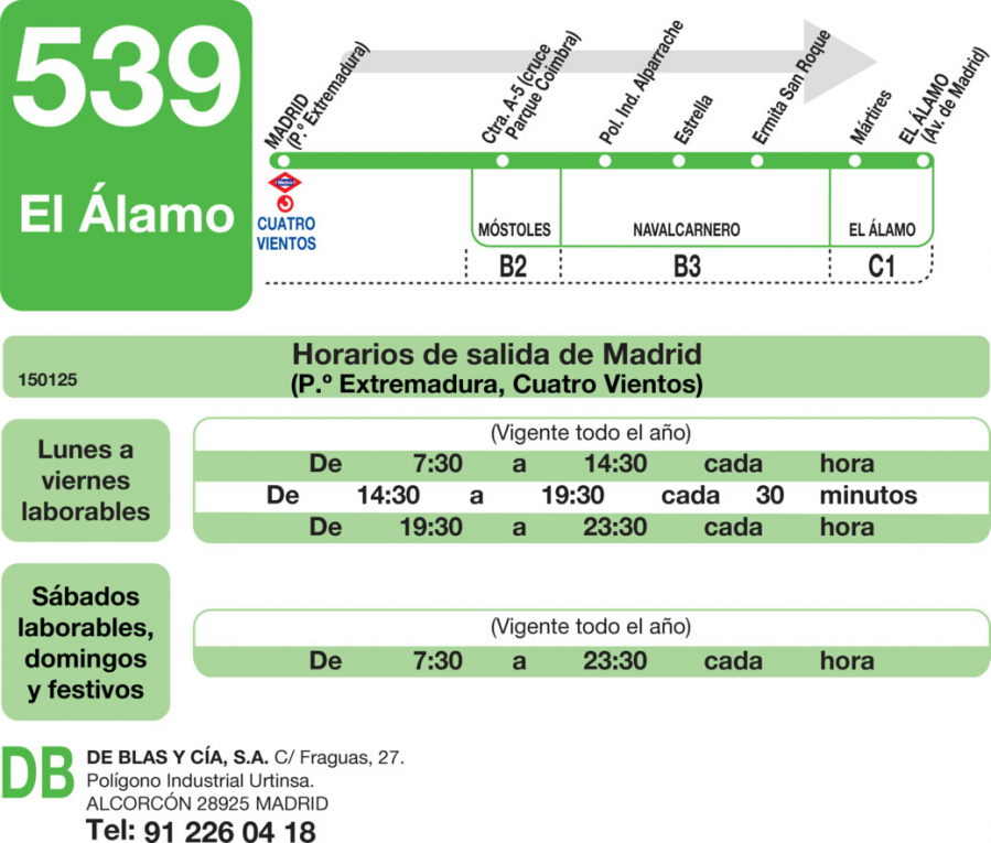 Horario de ida