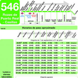 Horario de ida Línea 546 Autobuses Interurbanos