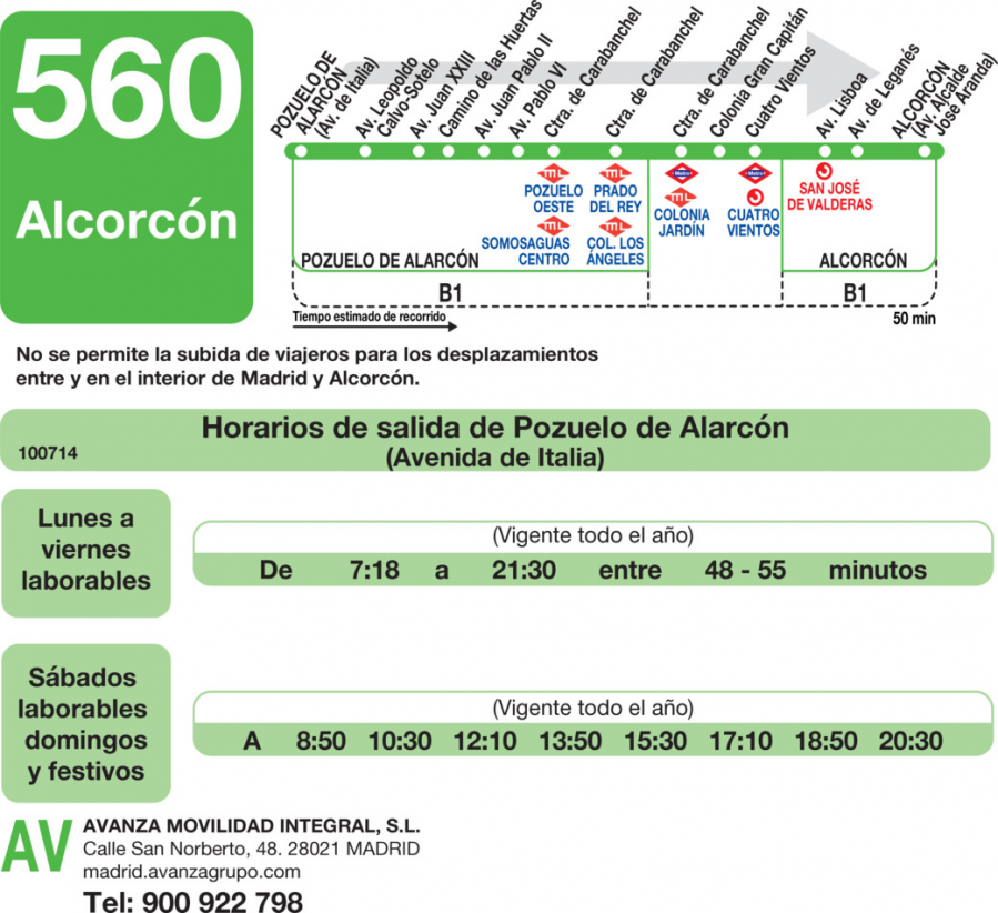 Horario de ida