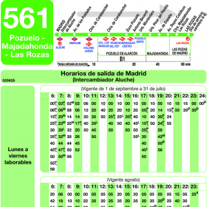 Horario de ida Línea 561 Autobuses Interurbanos