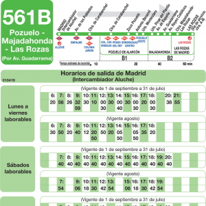 Horario de ida Línea 561-B Autobuses Interurbanos