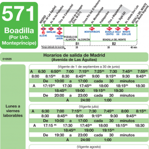 Horario de ida Línea 571 Autobuses Interurbanos