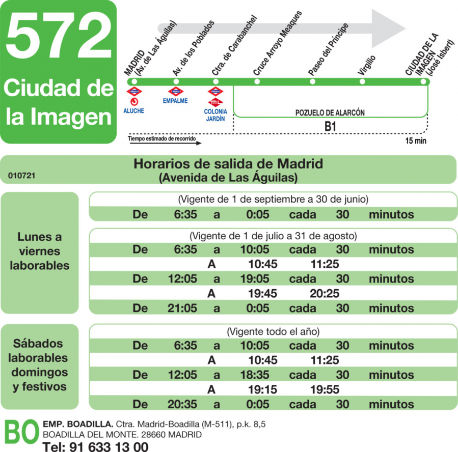 Horario de ida