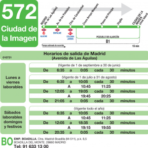 Horario de ida Línea 572 Autobuses Interurbanos
