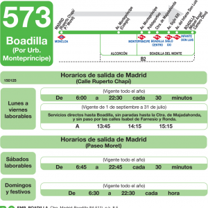 Horario de ida Línea 573 Autobuses Interurbanos