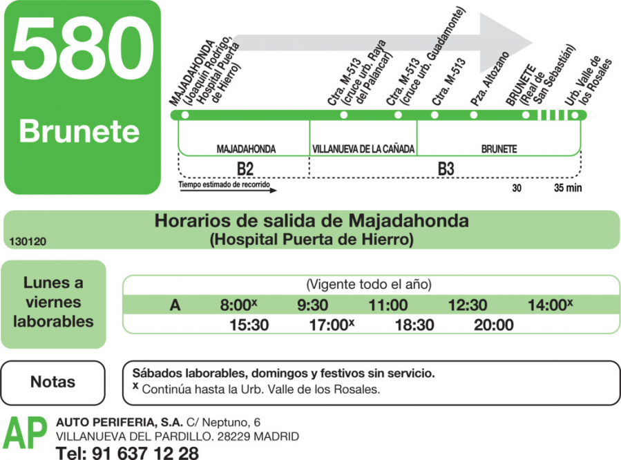 Horario de ida