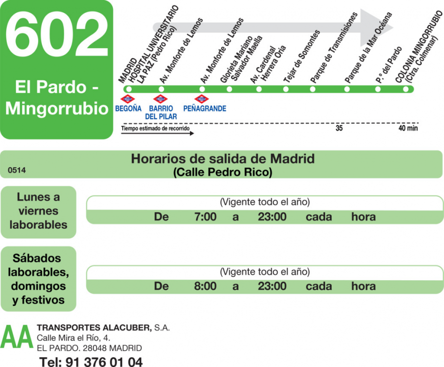 Horario de ida