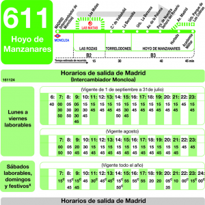 Horario de ida Línea 611 Autobuses Interurbanos