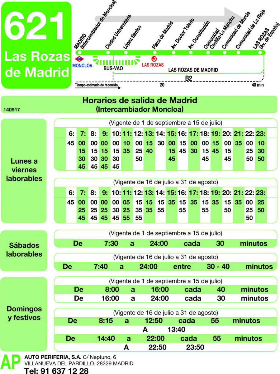 Horario de ida